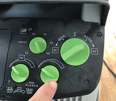 Puissance d'aspiration à plein régime