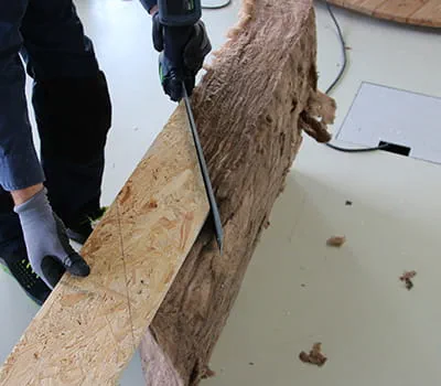 Évidement pour l'équerre