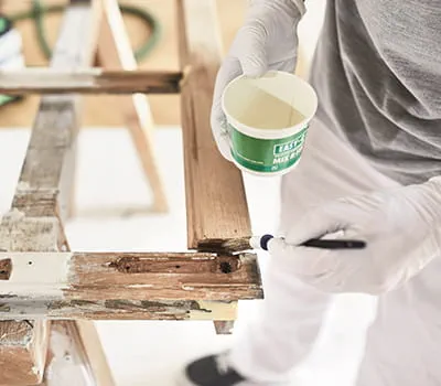 Appliquer au pinceau du primaire d'adhérence DRY FIX UNI sur la partie endommagée.