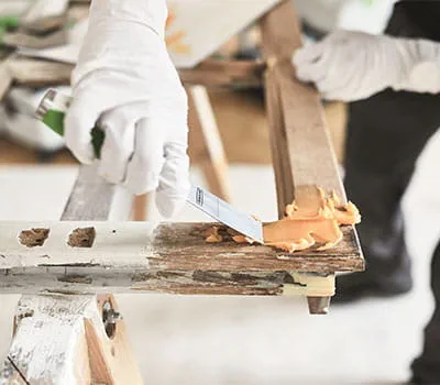 Remplissage de la partie réparée