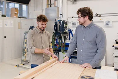 L'ingénieur de développement Marco Haible et le gestionnaire de produits Jonas Wurster de Festool