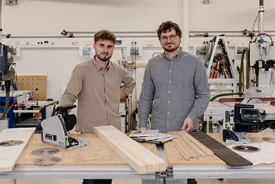 L'ingénieur de développement Marco Haible et le gestionnaire de produits Jonas Wurster de Festool
