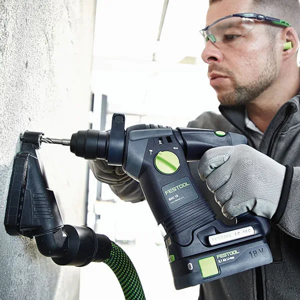 Le perforateur BHC 18 Festool avec la buse pour poussière de perçage D 27-BSD