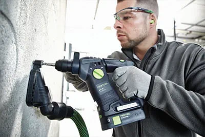 Le perforateur BHC 18 Festool avec la buse pour poussière de perçage D 27-BSD