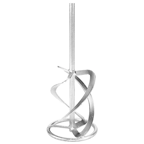 Tige mélangeuse à spirale vers la droite HS3R : mélange du bas vers le haut – pénètre d'elle-même dans la matière. Pour les matières lourdes à viscosité élevée : mortier, béton, enduits à base de ciment et de chaux, enduits de collage, chapes, résines époxy au quartz, bitumes, revêtements en couches épaisses.