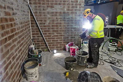 Travaux avec la lampe STL SYSLITE et le mélangeur MX de Festool