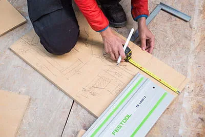 Le rail de guidage Festool en action